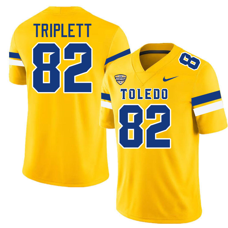 Mel Triplett Toledo Jersey,Toledo Rockets #82 Mel Triplett Jersey Youth College-Gold